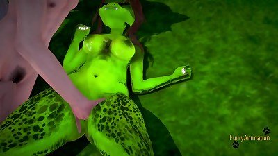 furry hentai - Lizard x Human hairy man fingering and titjob (Uncensored) - asian chinese hentai anime Game porno Yiff