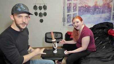 Animour fuckfest Machine pushing dildo Unboxing and masturbation with Sophia Sinclair and Jasper Spice
