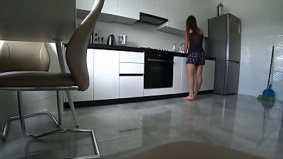 Unfaithful wifey Cheats On Her husband In The Kitchen While He's Not At Home. Homemade assfuck Taboo