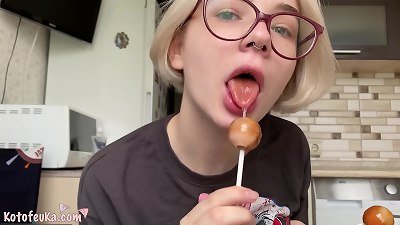 ultra-cute babe have fun with Candy and voluptuous fingering - Solo