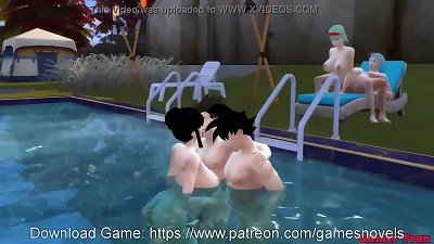 Dragon Ball porn Epi 46 Milk mom and wife noisily in the Pool Bulma and Chichi beautiful Wives Share their Stepchildren and Have an lovemaking They ravage Her in the rump Like fucksluts hentai