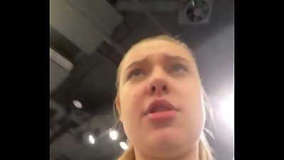 creampie pussy. spraying and fingering in public