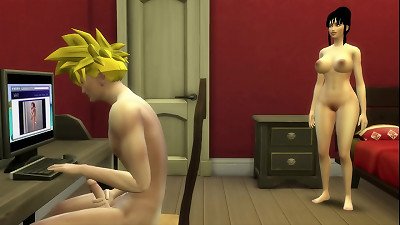 Dragon Ball porn Epi 41 Milk Catches her son Gohan stroking mother romped in Front of her husband