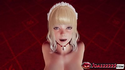 crazy Christmas blonde 3d hentai Featuring anal invasion butt-plug - gigantic Tits, Festive vulva Fingering, and wet pussy eating toon